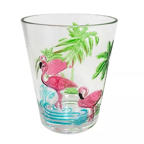 Celebrate Together™ Summer Palm Flamingo Plastic Double Old-Fashioned Glass