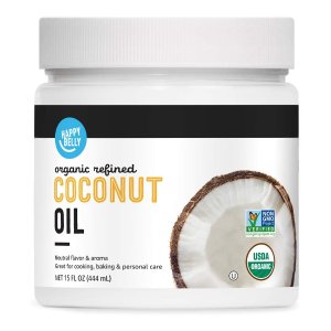 Amazon Happy Belly Organic Refined Coconut Oil, 15oz