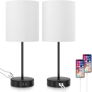 Bosceos Set of 2 Touch Control Table Lamps