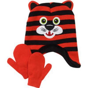 Boys' Critter Hat and Mittens Set