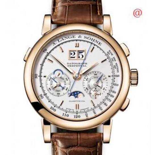 A. Lange and Sohne Datograph Perpetual Silver Dial 18K Rose Gold Men's Watch 410.032