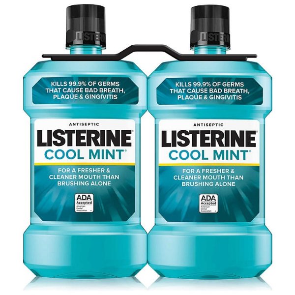 Cool Mint Antiseptic Mouthwash (1.5L, 2 pk.) - Sam's Club