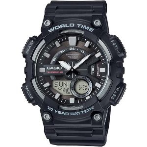 CasioMen's AEQ110W-1AV Analog and Digital Quartz Black Watch