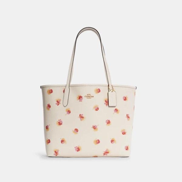 COACH City Tote With Pop Floral Print