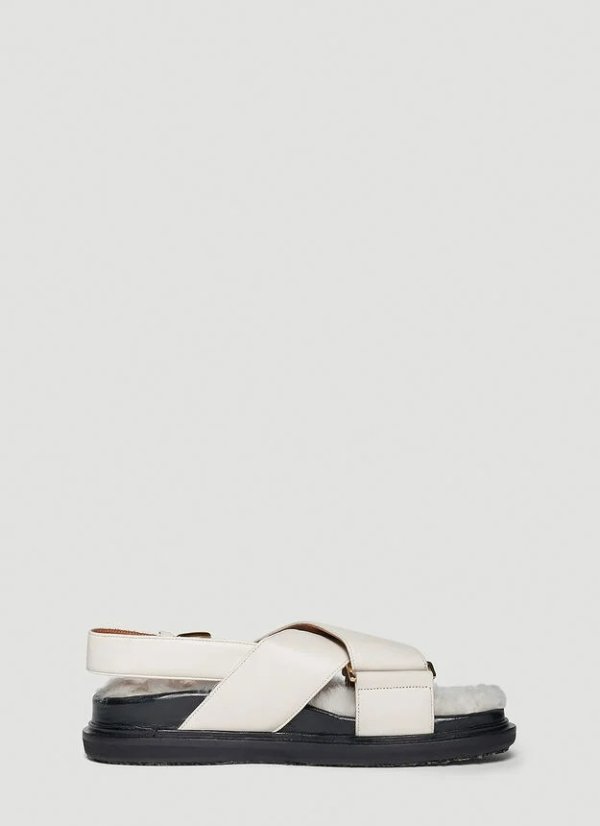 Fussbett Shearling Sandals in White