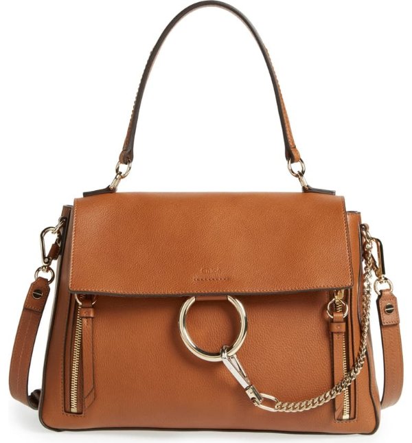 Medium Faye Leather Shoulder Bag