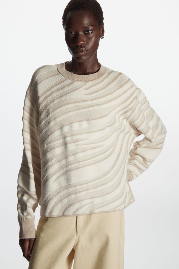 COS COS OVERSIZED MOCK-NECK TEDDY SWEATSHIRT - OFF-WHITE - Jumpers - COS  120.00