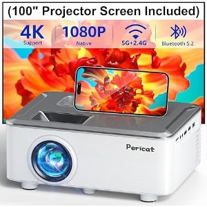$20 couponPericat 5G WIFI Bluetooth Projector with 100