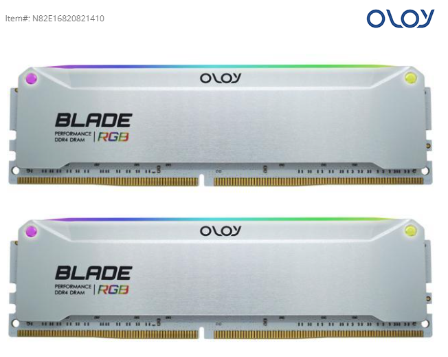 玉兰油OLOy Blade RGB 16GB (2 x 8GB) 288-Pin DDR4 SDRAM DDR4 4000 (PC4 32000) Desktop Memory Model ND4U0840181BRADE