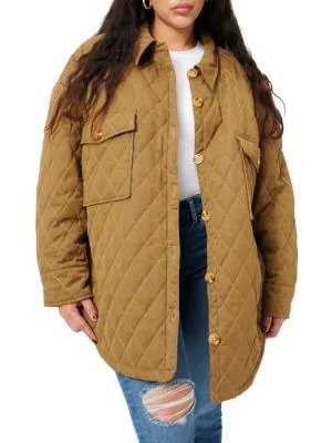 Quilted Faux-Sherpa Lined 外套