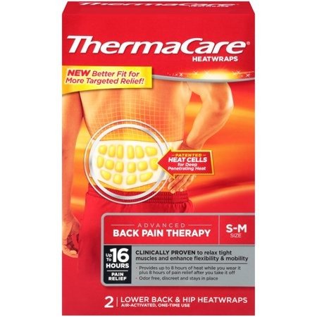 Advanced Back Pain Therapy (2 Count, S-M Size) Heatwraps, Up to 16 Hours Pain Relief, Lower Back, Hip Use, Temporary Relief of Muscular, Joint Pains