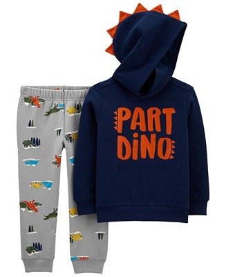 Baby Boys Part Dino Pullover and Jogger Set, 2 Piece
