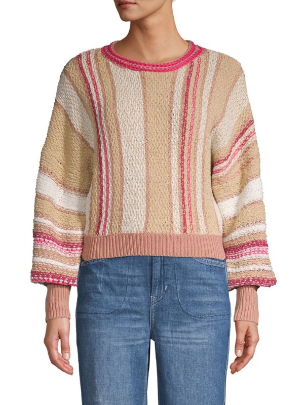 Striped Cotton-Blend Pullover