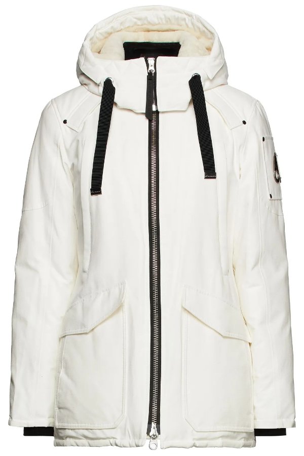 Arthurette cotton-blend shell hooded jacket