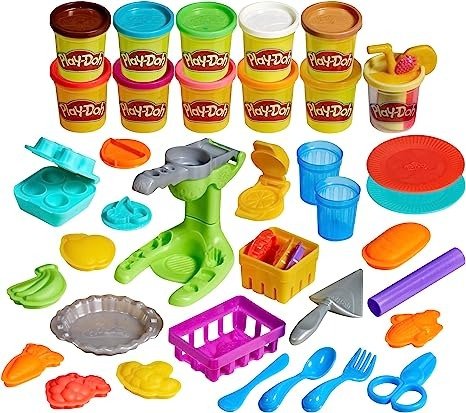 -Doh Farmer's Market Toy Kitchenset, 28Food Accessories, 11 Colors, Great Gifts for Kids (Amazon Exclusive)