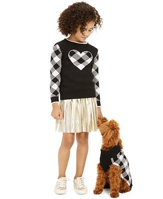 Little Girls Buffalo Check Family Sweater, Created For Macy's