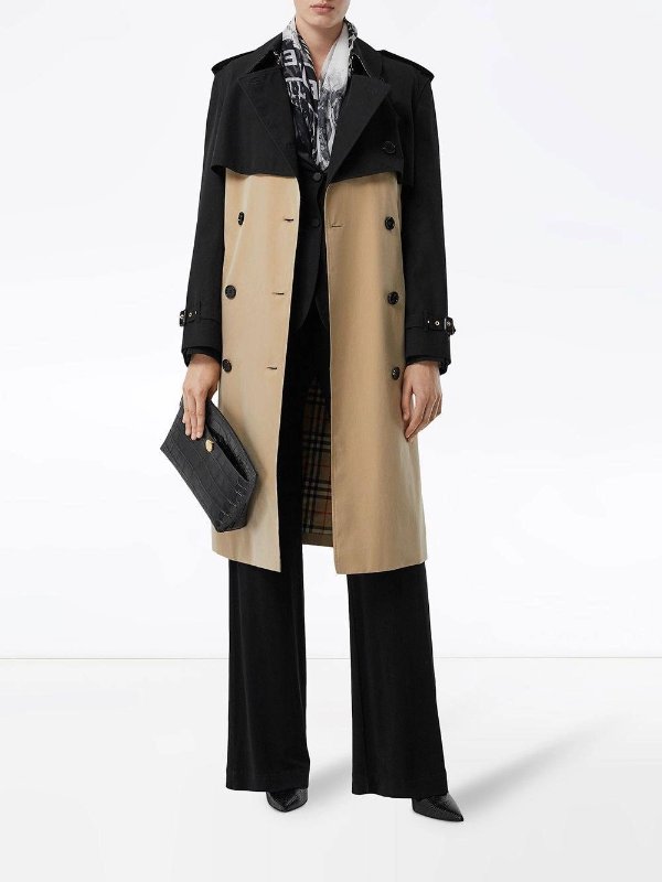 Black And Beige Trench Coat