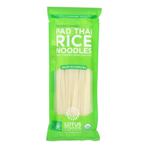 Pad Thai Rice Noodles, Heirloom, 8 Oz, Pack of 8