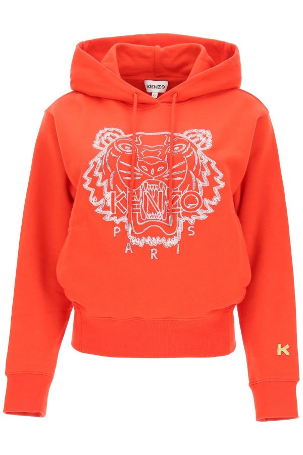 hoodie with tiger embroidery