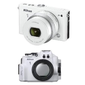 Nikon 1 J4 Digital Camera with10-30mm Lens (White) Factory Refurbished - Dive Kit