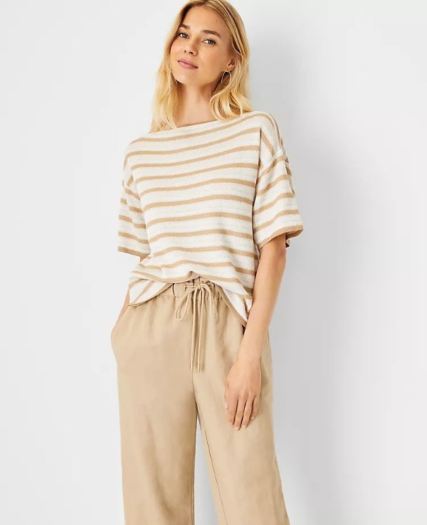 Striped Relaxed Sweater Tee | Ann Taylor