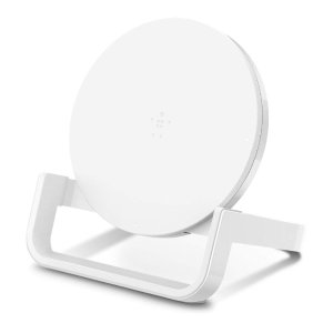 Belkin Boost Up Wireless Charging Stand 10W – Qi Wireless Charger for iPhone Xs, XS Max, XR/Samsung Galaxy S9, S9+, Note9 / LG, Sony and More (White)
