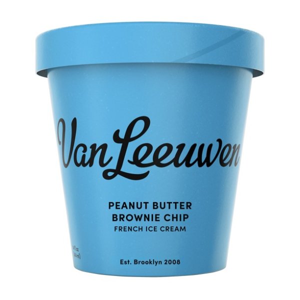 Van Leeuwen Peanut Butter Brownie Chip Ice Cream, 14 oz, 6 Count