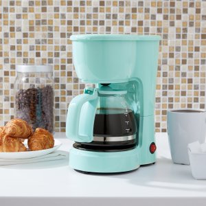 Mainstays 5-Cup Glass Carafe Coffee Maker, Mint Green