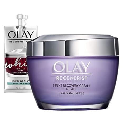 Regenerist Night Recovery Cream Whip Face Moisturizer, Fragrance Free, 1.7 Oz, Travel/Trial Size Gift Set