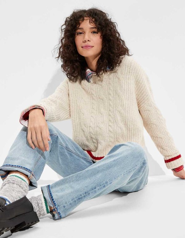 AE Cable Knit Crew Sweater AE Cable Knit Crew Sweater