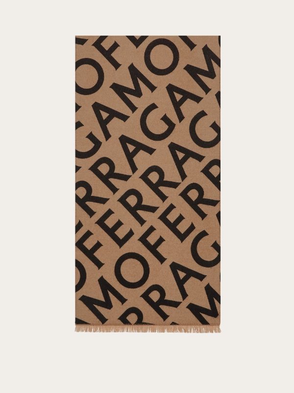 Double scarf with lettering | Shawls & Stoles | Women's | Ferragamo US