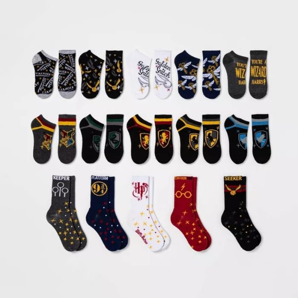 Women&#39;s Harry Potter Book Cover 15 Days of Socks Advent Calendar - Assorted Colors 4-10