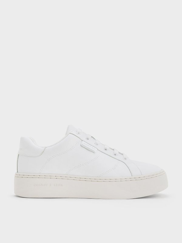 Lace-Up Sneakers - White