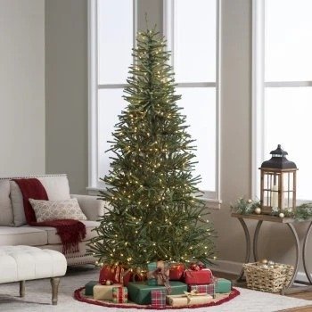 7.5 ft. Delicate Pine Slim Pre-Lit Christmas Tree