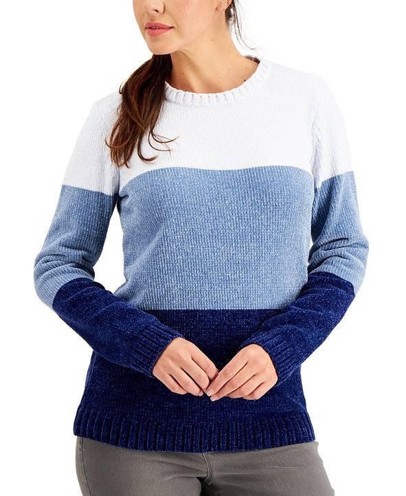 Chenille Colorblocked Sweater, Created for Macy's