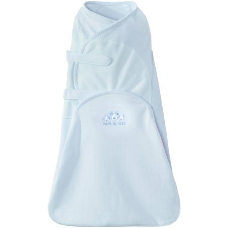SwaddleSure One-Piece Swaddle, 100% Cotton, Blue, Small