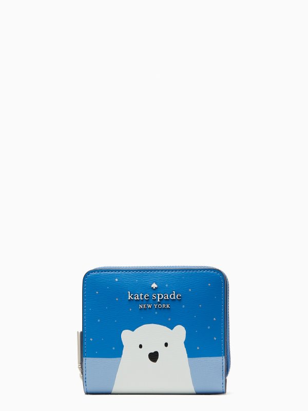 arctic friends polar bear small zip around wallet