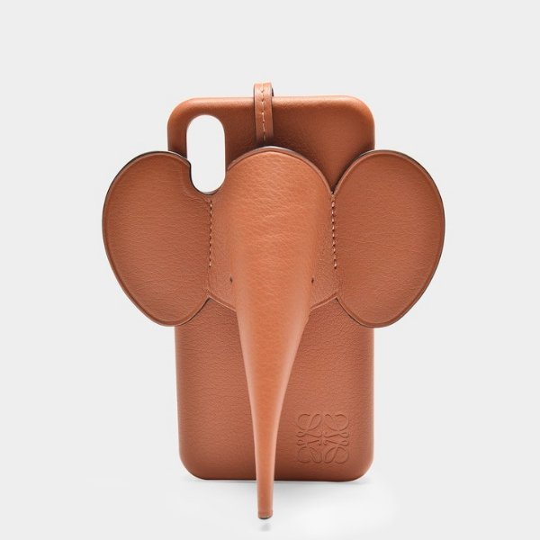 Elephant iPhone X/Xs Cover in Tan Leather
