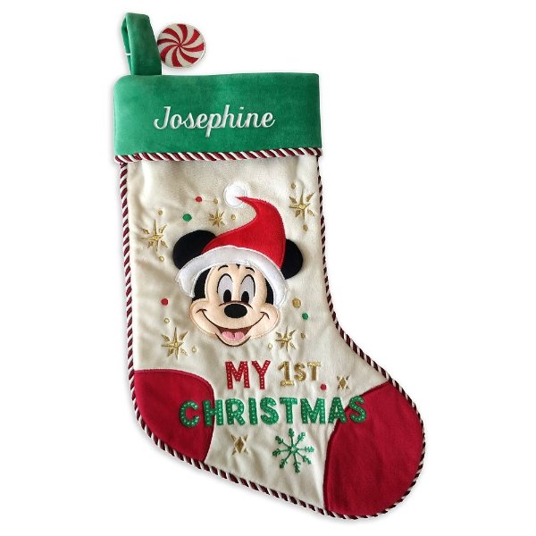 Mickey Mouse ''My 1st Christmas'' 圣诞袜，婴儿姓名可订制
