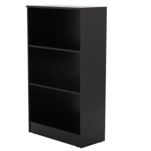 Hampton Bay 3-Shelf Standard Bookcase in Black
