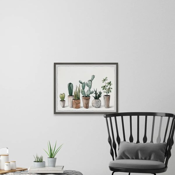 6 Cactus Framed Wall Art