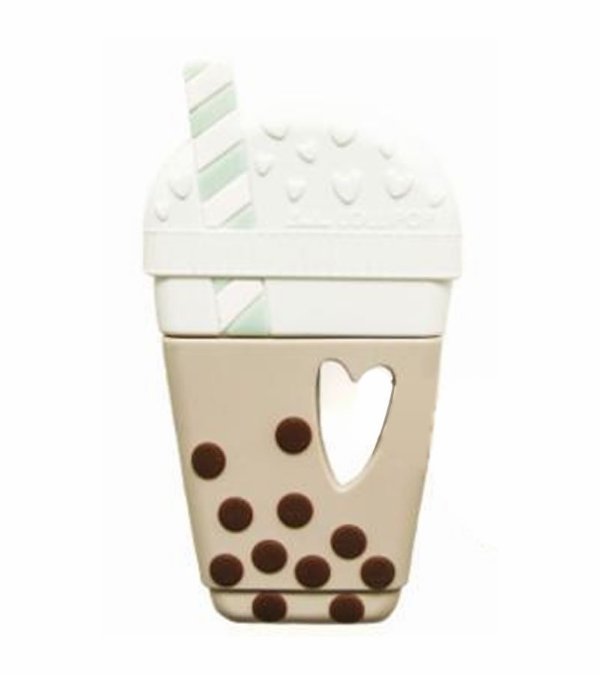 Silicone Teether - Bubble Milk Tea - Taupe/Brown