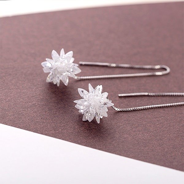 Crystal Starburst Silver Earrings from Apollo Box