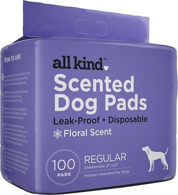 All Kind Floral Scent Dog Training Pads, 21 x 21-in, 100 count