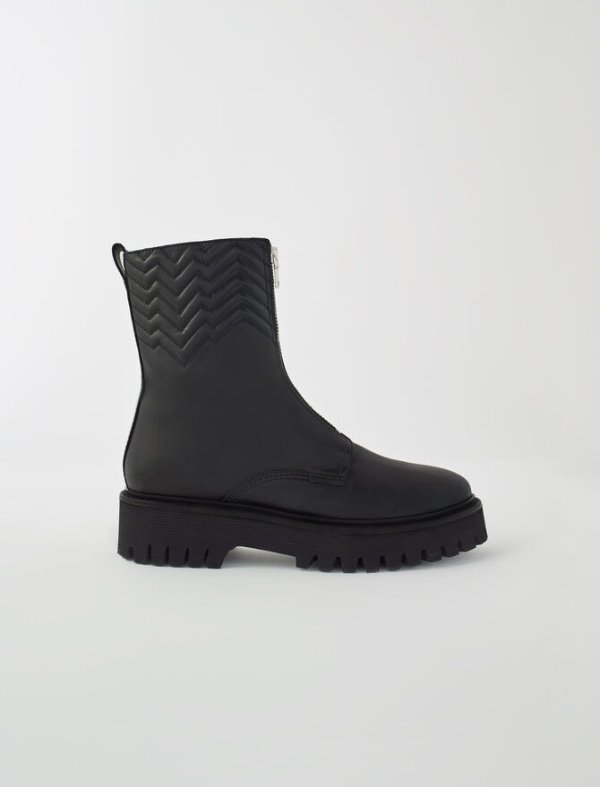 120FIELD Quilted boots with zip