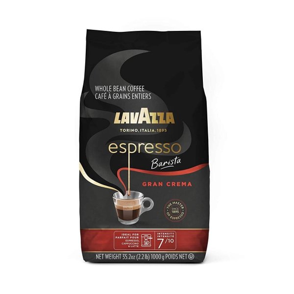 Espresso Barista Gran Crema Whole Bean Coffee Blend, Medium Espresso Roast, 35.2 Oz Bag (Packaging May Vary)