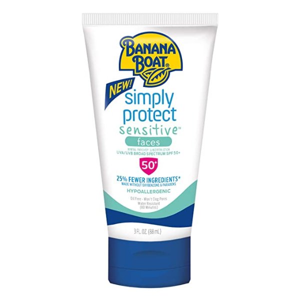 Simply Protect Faces Sunscreen Lotion for Sensitive Skin, SPF 50+, 3 Fl Oz, Pack of 3