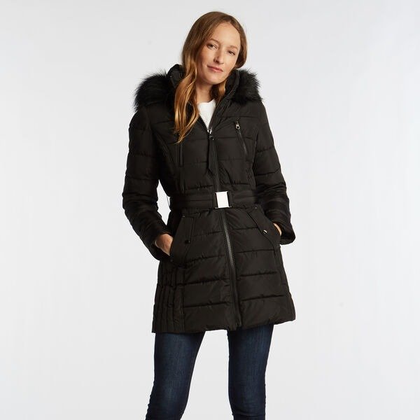WOMEN'S QUILTED BELTED COAT