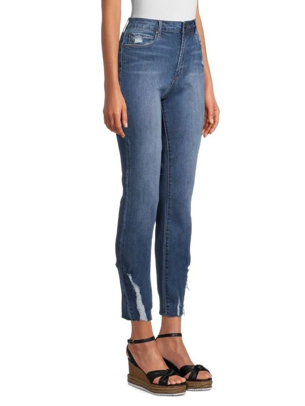 Rene High-Rise Distressed Straight Jeans