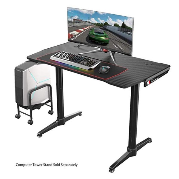 Eureka Ergonomic I1 Gaming Desk Home Office Computer PC Desk Gaming Tables Ergonomic Curve Design Desktop Cable Management - Black